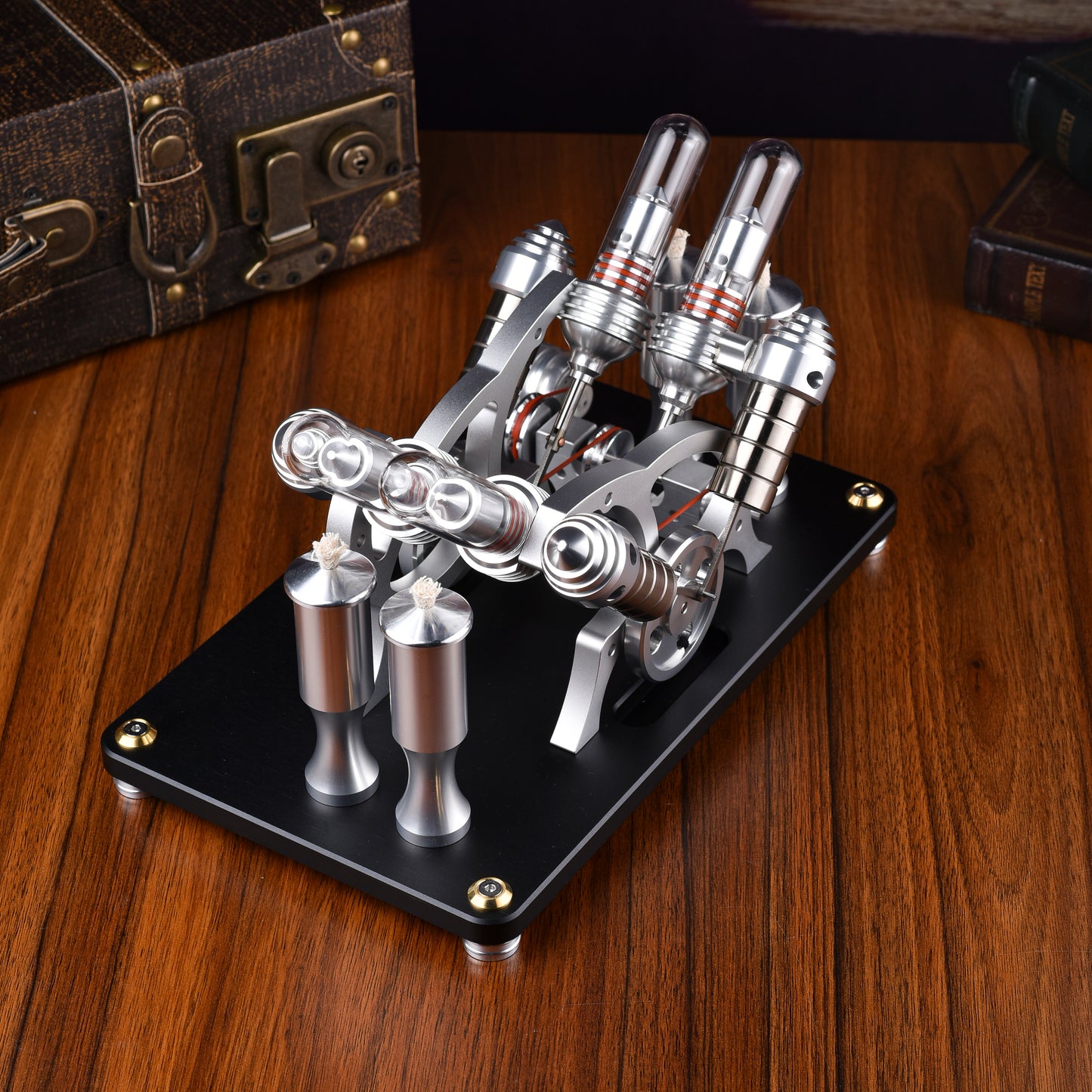 M14-V4-D Quad Cylinder Stirling Engine Model